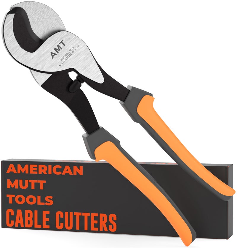AMERICAN MUTT TOOLS أدوات MUTT الأمريكية مقاس 10 بوصات مقصات للكابلات شديدة التحمل | قواطع أسلاك شديدة التحمل للنحاس وأسلاك الصوت | أداة قطع كابل البطارية قواطع الكابلات الكهربائية | قواطع الأسلاك الكبيرة شديدة التحمل - Image 1